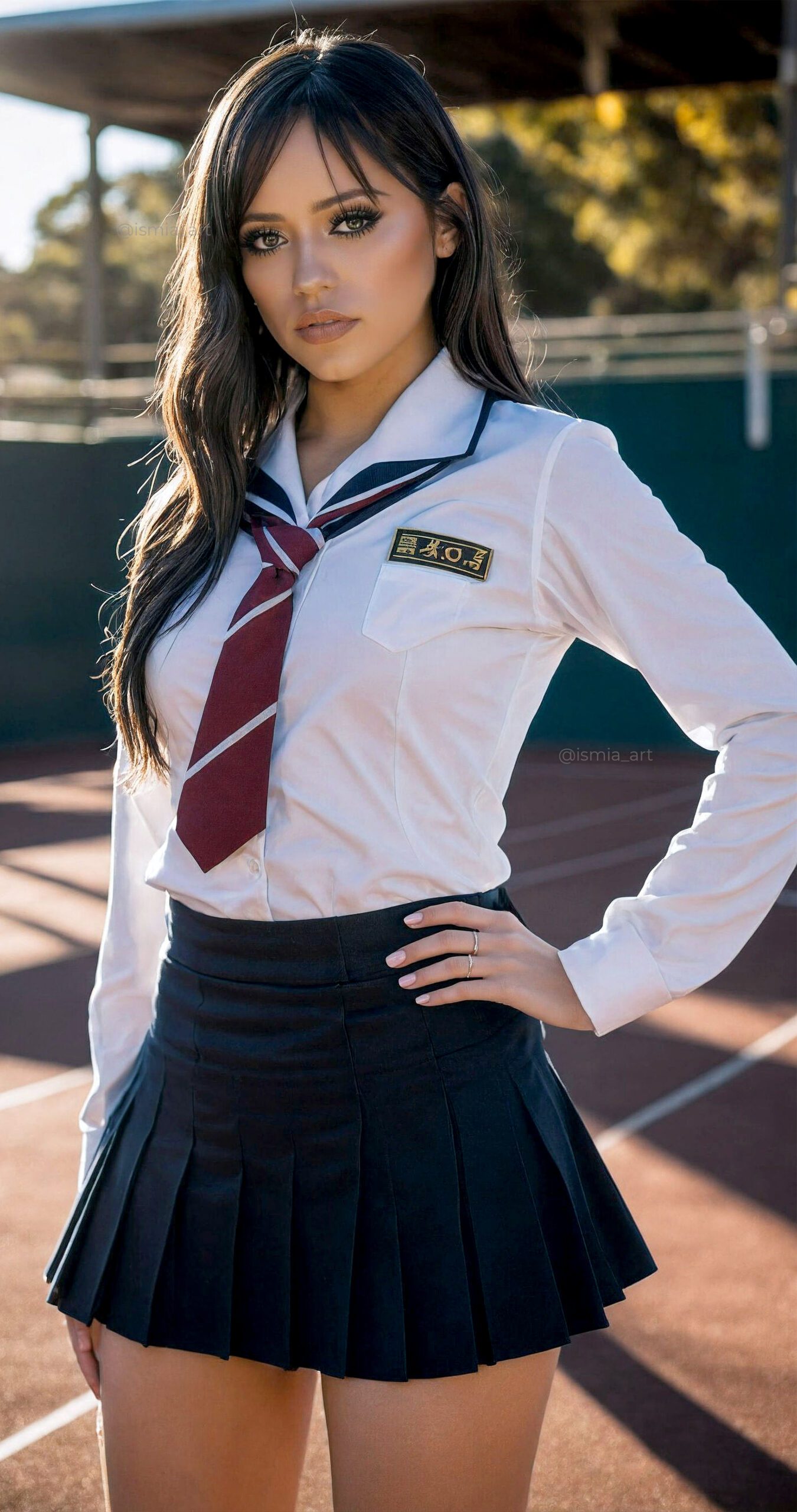 Jenna Ortega sexy dress uniform uncensored naked