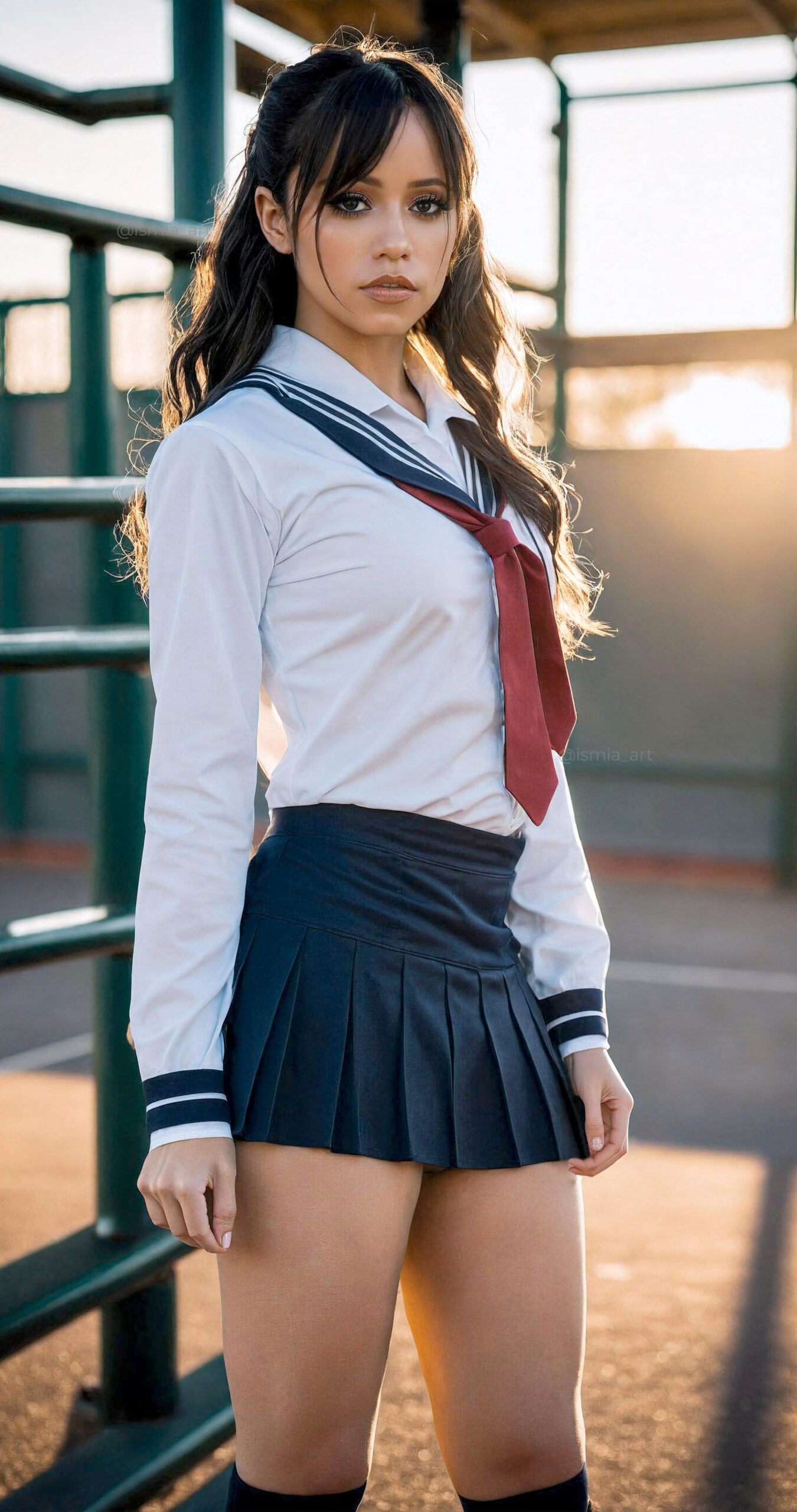 Jenna Ortega sexy dress uniform uncensored naked